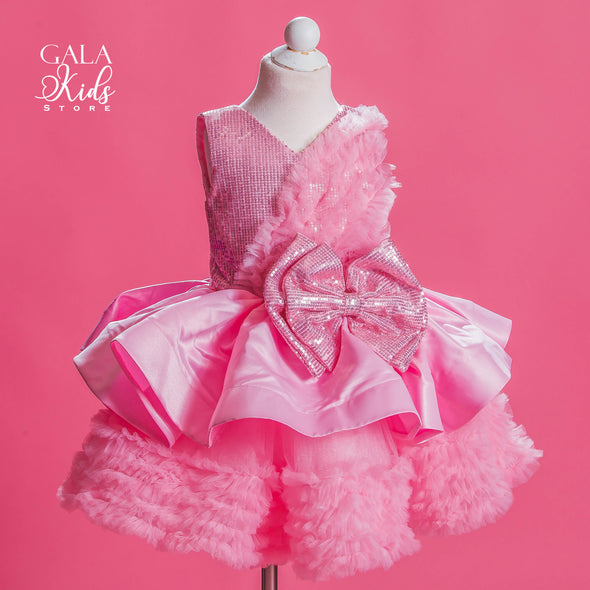 Barbie Pink gown kids pink dress birthday gown birthday dress, Babies & Kids,  Babies & Kids Fashion on Carousell